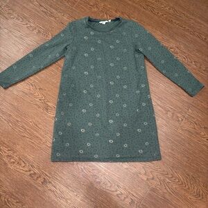 Boden Green Floral Long Sleeve Dress